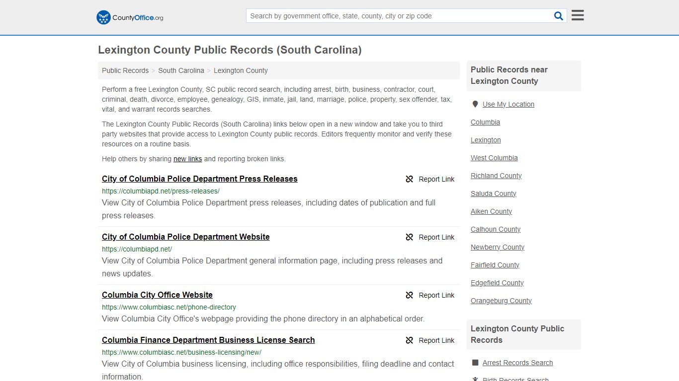 Public Records - Lexington County, SC (Business, Criminal, GIS ...