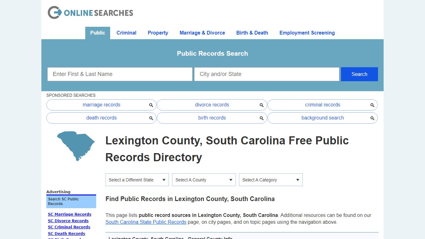 Lexington County, South Carolina Public Records Directory