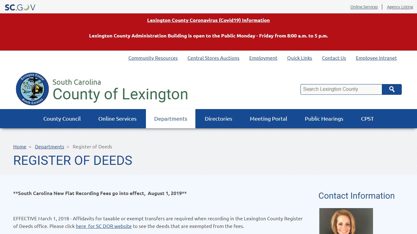 Register of Deeds | County of Lexington - South Carolina